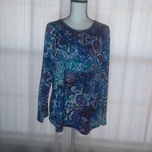 CHICO'S Long Sleeve Light Weight Sweater Multicolor Size 3